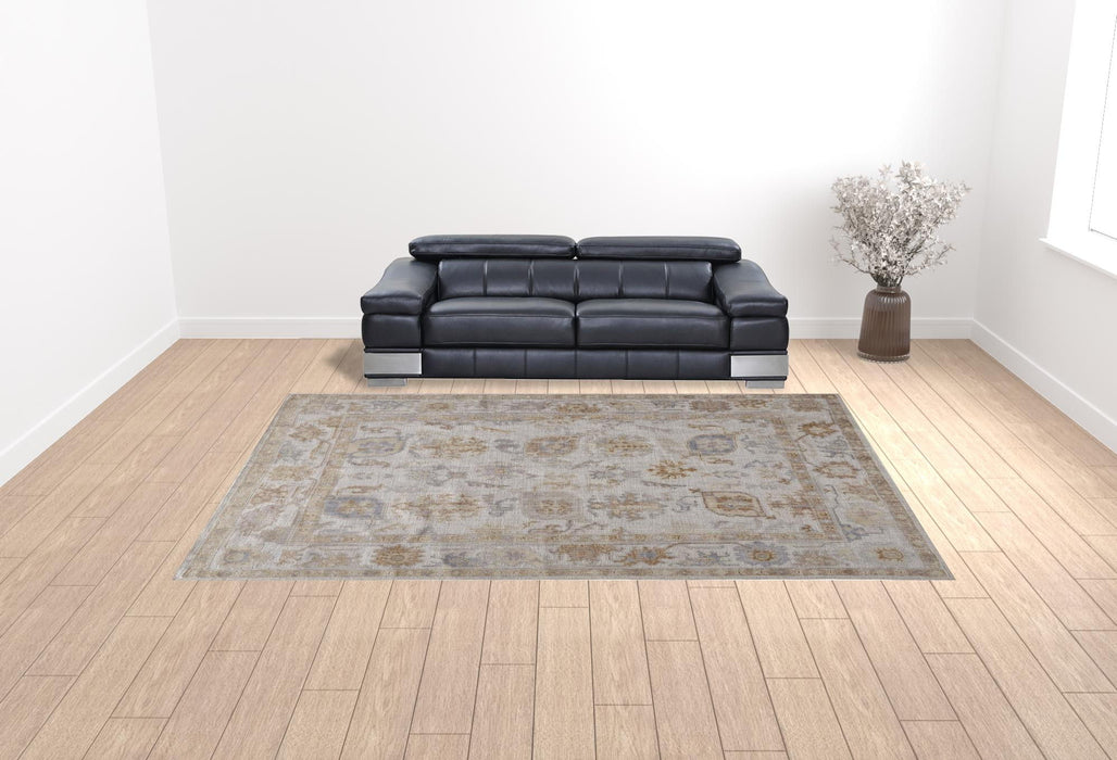 10' x 14' Floral Hand Knotted Stain Resistant Area Rug - Ivory And Tan