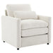 Giga cozy upholstered cushion armchair for living room with plush fabric and supportive armrests, perfect for relaxation.