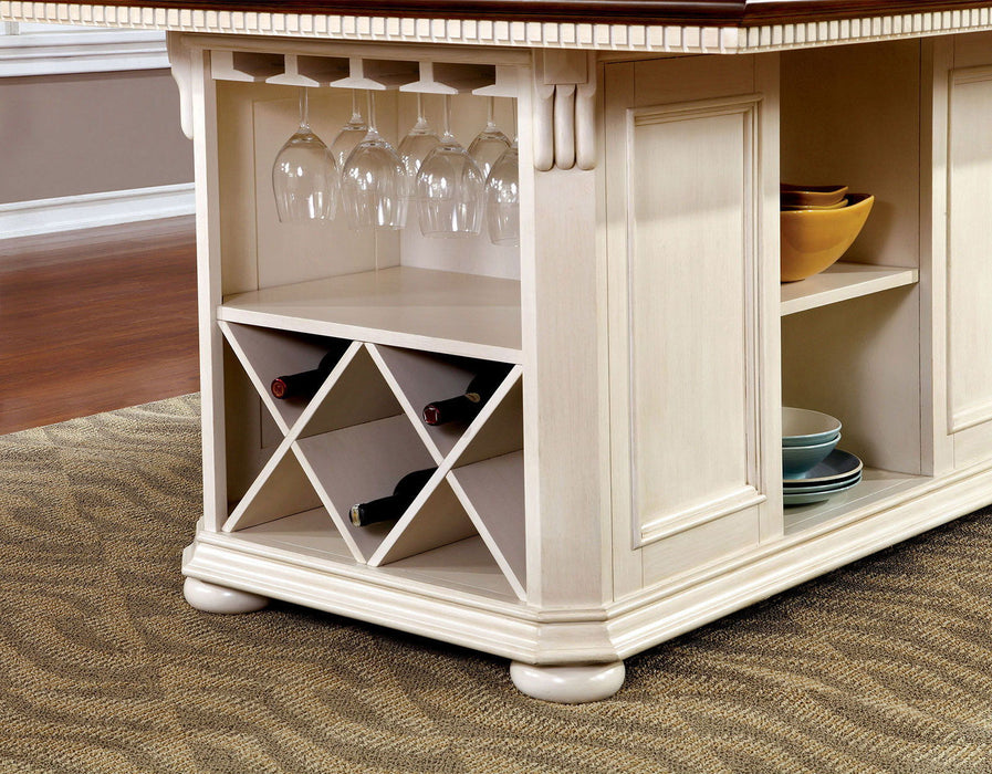 Sabrina - Counter Height Table - Off-White / Cherry