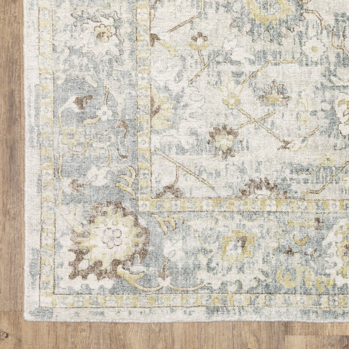 8' X 10' Oriental Hand Tufted Area Rug - Ivory And Blue