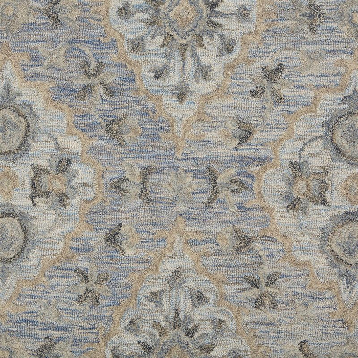 8' x 10' Traditional Area Rug - Blue And Tan