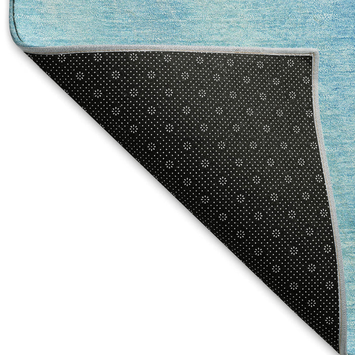 10' X 14' Nautical Washable Area Rug With UV Protection - Pacific Blue