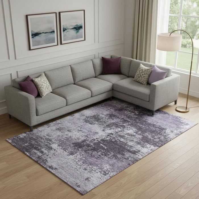 10' X 14' Abstract Washable Area Rug With UV Protection (716899) - Purple / Lavender