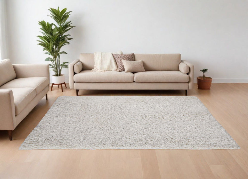9' x 12' Shag Hand Tufted Area Rug - Ivory