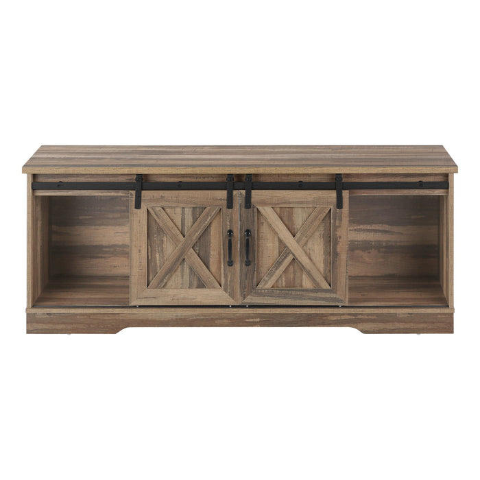 59" Cabinet Enclosed Storage TV Stand - Brown