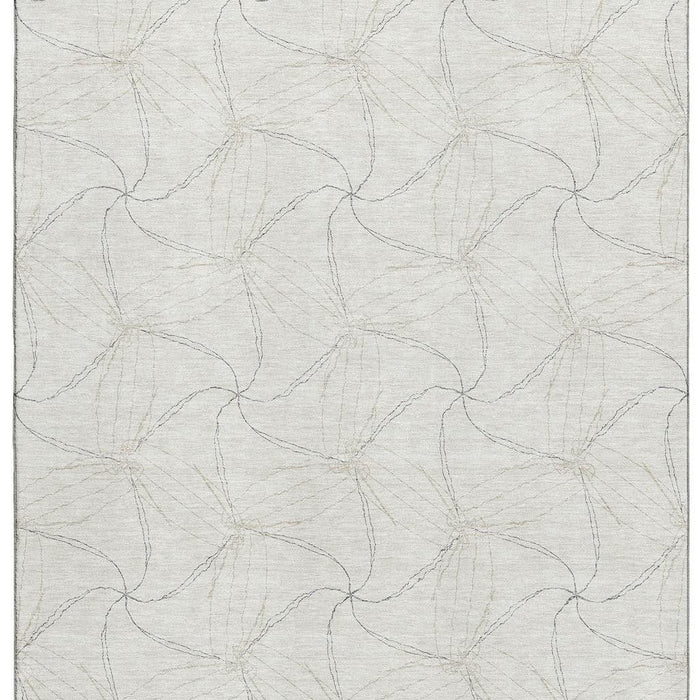 10' X 14' Geometric Washable Area Rug With UV Protection (676572) - Ivory / Gray