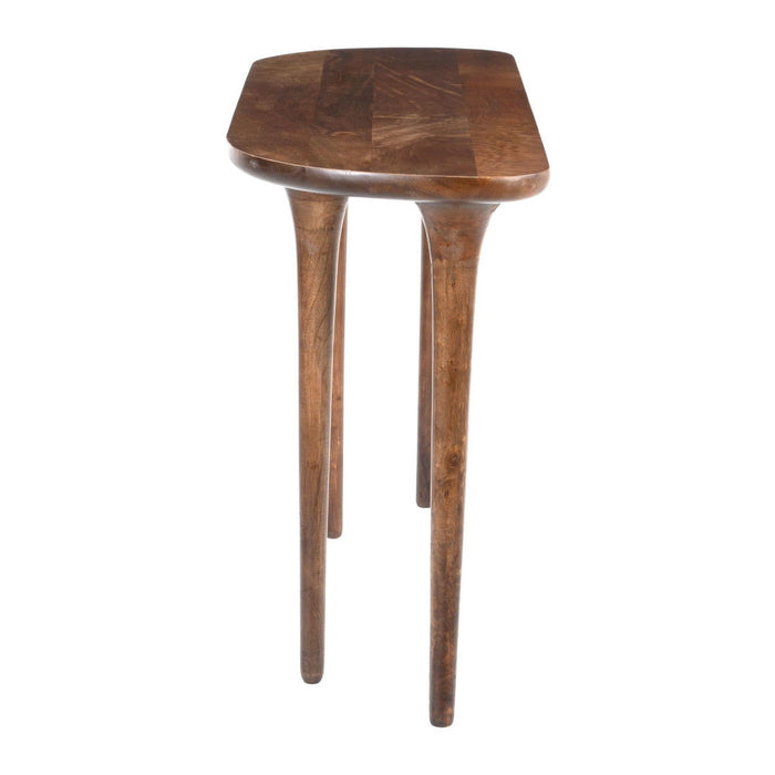 Solid Wood Half Circle Console Table - Brown