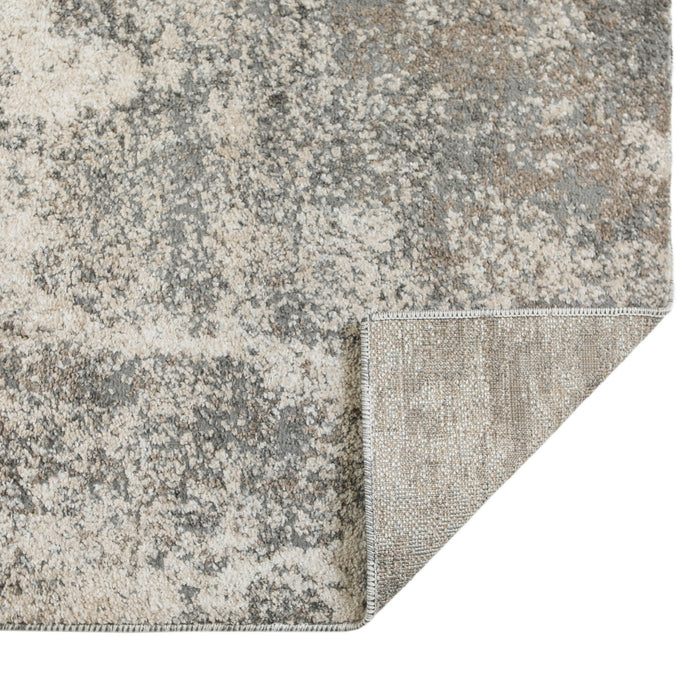 9' x 12' Abstract Power Loom Area Rug - Beige Ivory And Gray