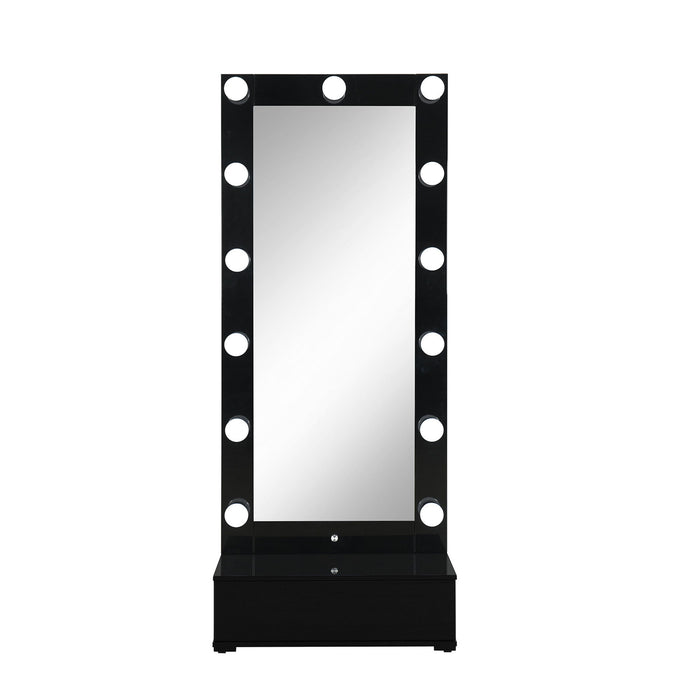 74" Lighted Freestanding Framed Full Length Mirror - Black