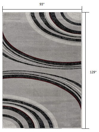 7.8' x 10.8' Abstract Dhurrie Area Rug - Gray