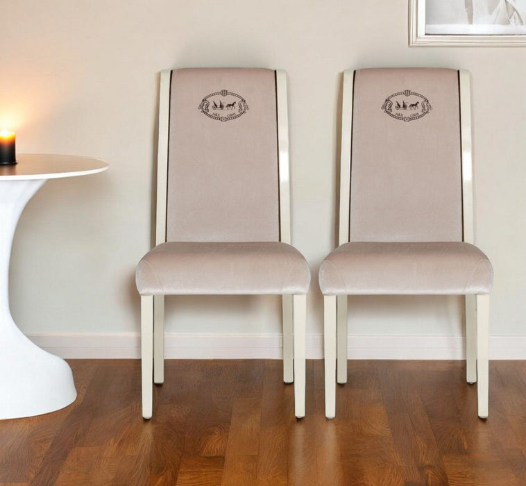 Upholstered Velvet Dining Side Chairs (Set of 2) - Champagne