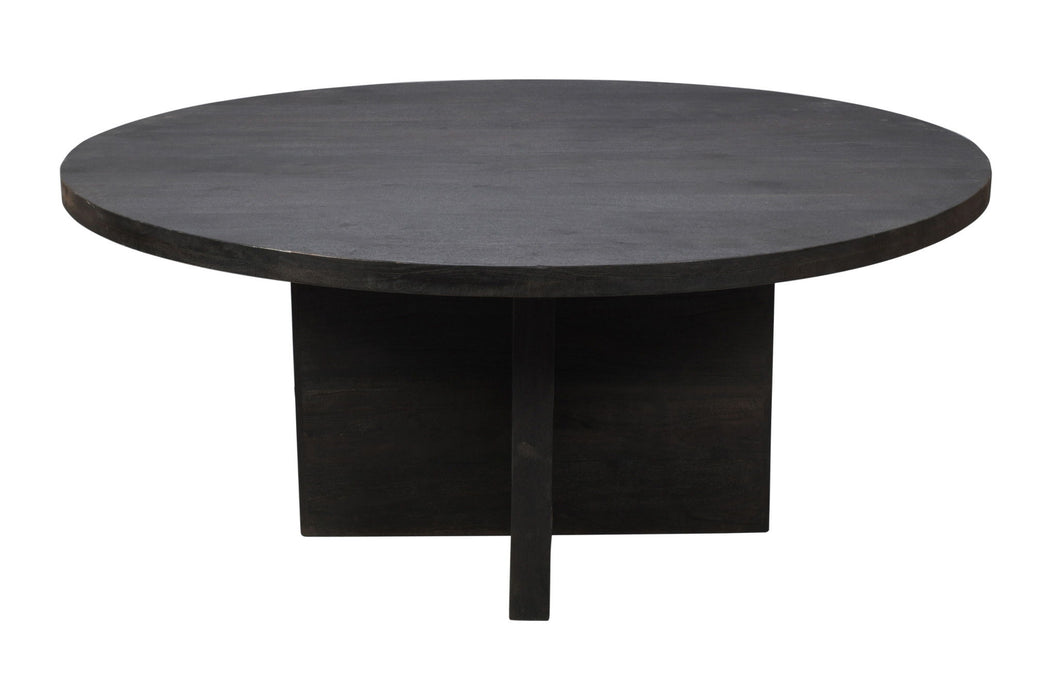 60" Rounded Solid Wood Pedestal Base Dining Table - Gray