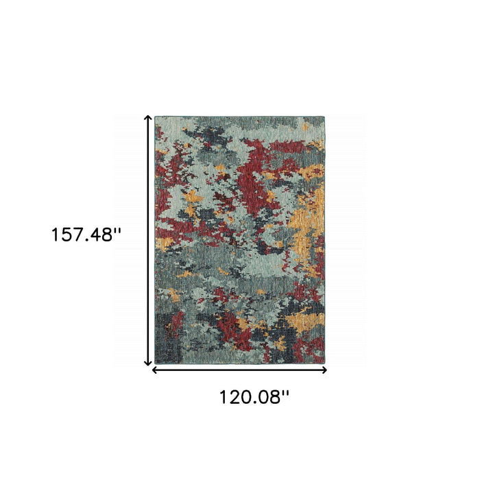 10' x 13' Abstract Power Loom Area Rug - Blue
