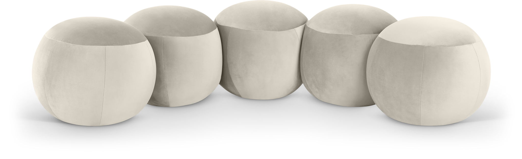 Meridian Furniture Apollo velvet upholstered bench with a cushioned seat and sleek wooden legs, ideal for entryways or living rooms.
