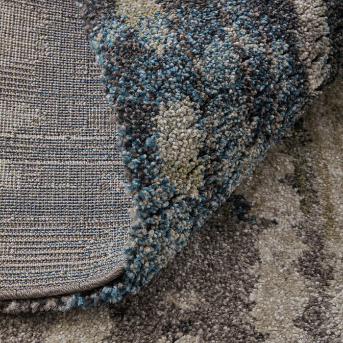 9' X 12' Abstract Distressed Area Rug - Gray And Ivory
