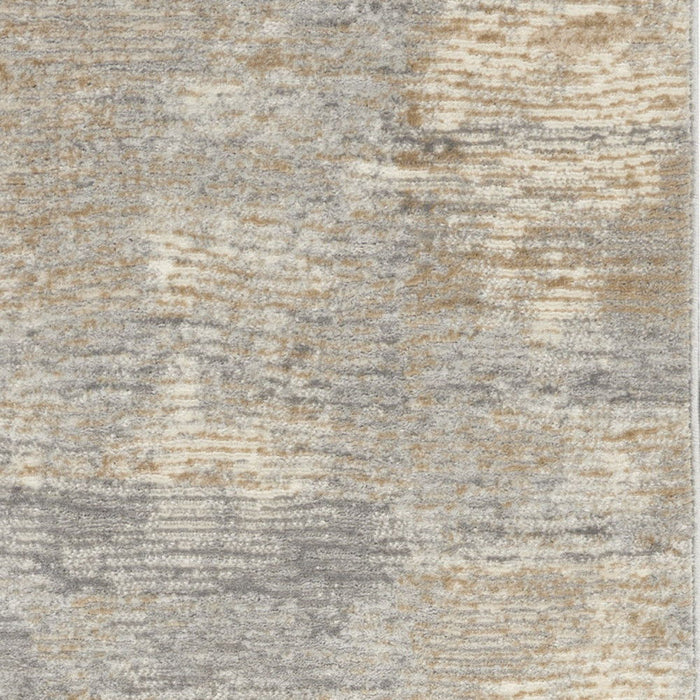 7' Abstract Distressed Runner Rug (552677) - Beige / Gray / Light Taupe