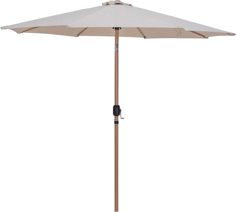Fiji - Aluminum Patio Umbrella With Round White And Teak Base