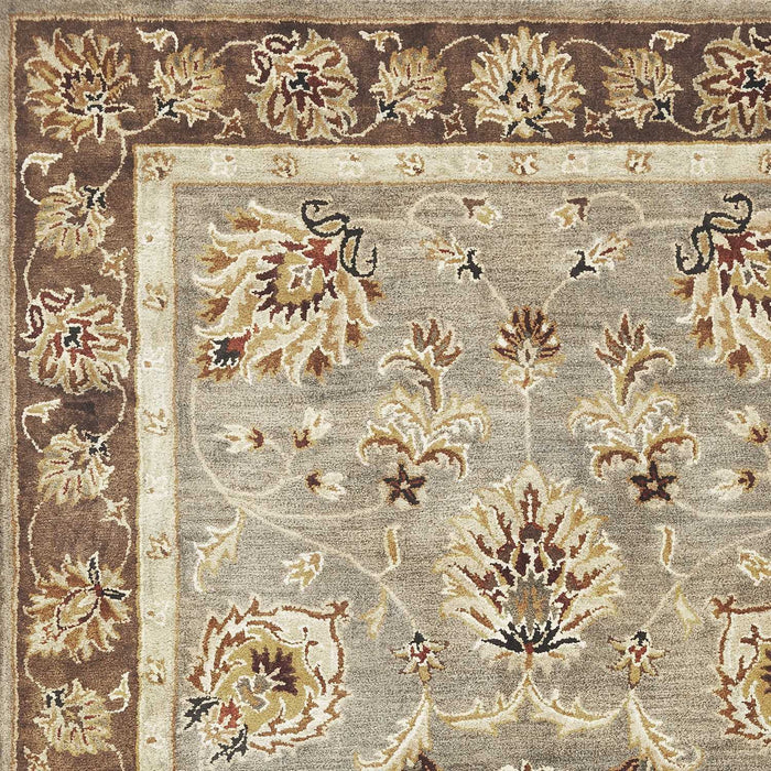 8' x 11' Hand Tufted Traditional Floral Indoor Area Rug - Gray Mocha