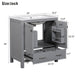 Giga bathroom vanity with single sink, solid wood frame, two-door cabinet, drawer, soft-close hinges, and multifunctional storage