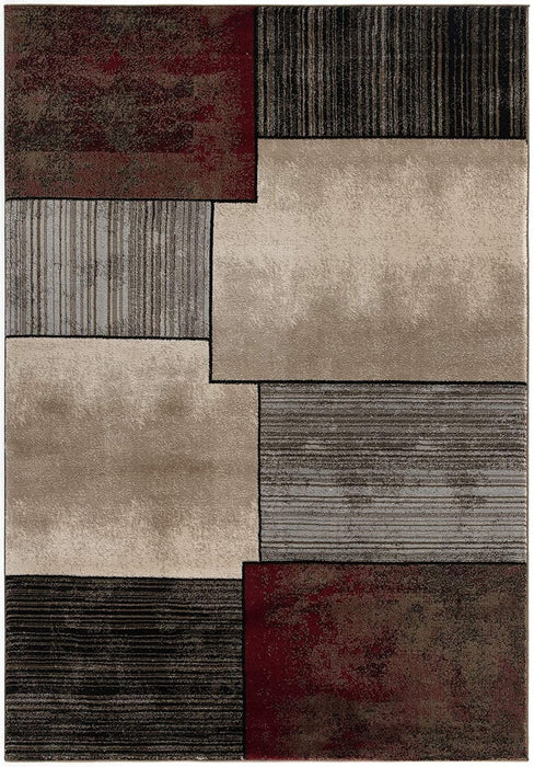 8' x 10' Abstract Dhurrie Area Rug - Brown