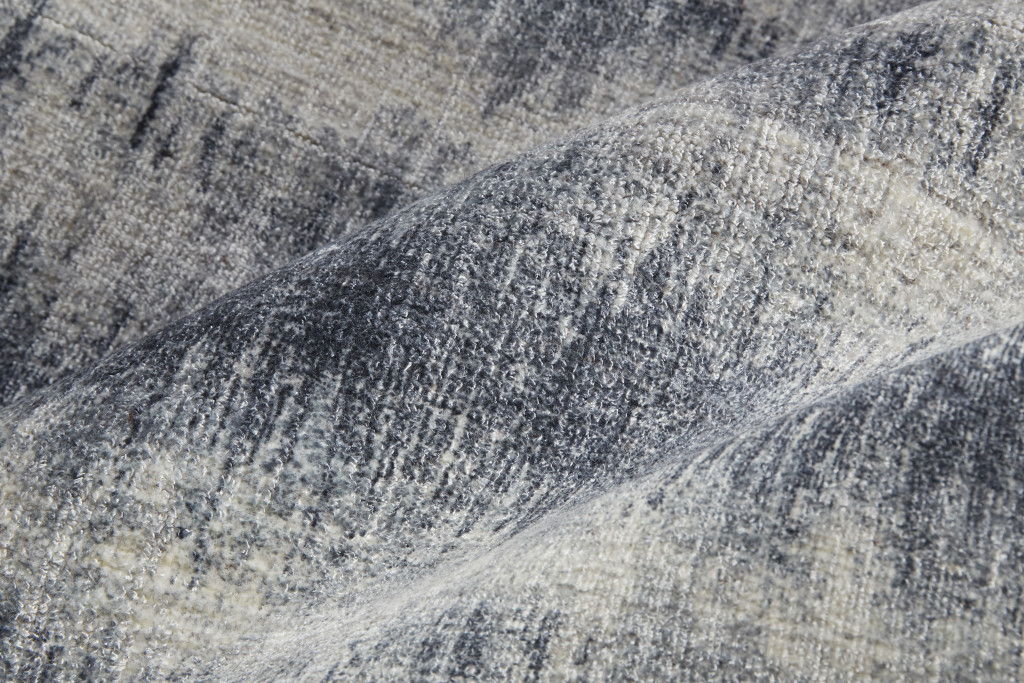 5' x 8' Abstract Hand Woven Area Rug - Ivory And Blue