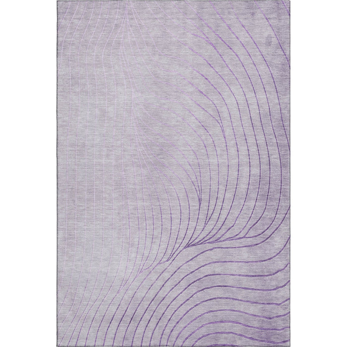 10' X 14' Abstract Washable Area Rug With UV Protection (718115) - Lavender / Silver
