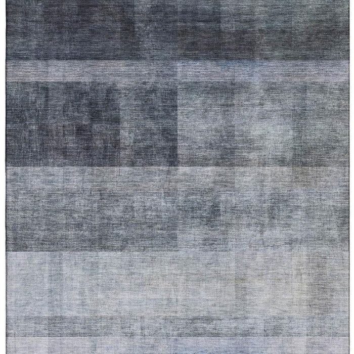 5' X 8' Abstract Washable Area Rug With UV Protection (649632) - Navy Blue / Ivory