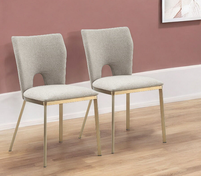 Fabric Open Back Dining Side Chairs (Set of 2) - Beige