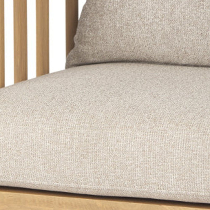 Upholstery Solid Wood Barrel Chair - Beige