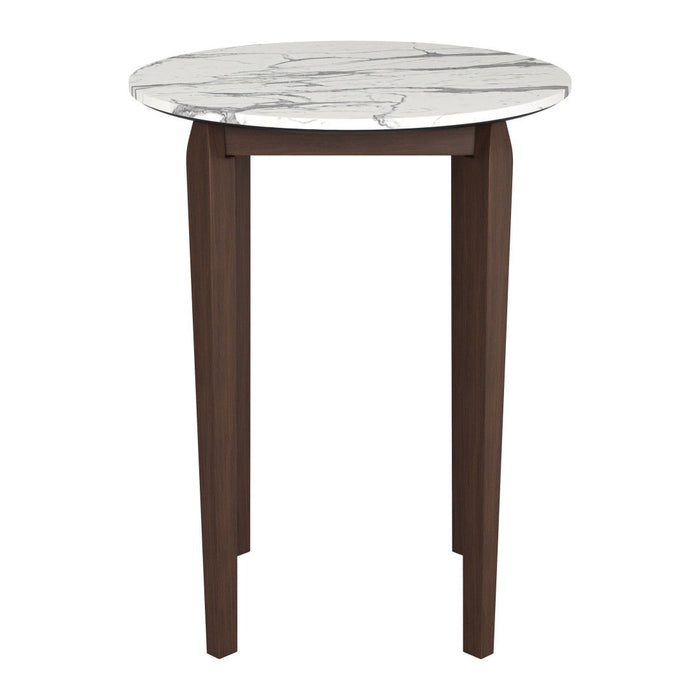 32" Solid Wood Rounded Bar Table - White