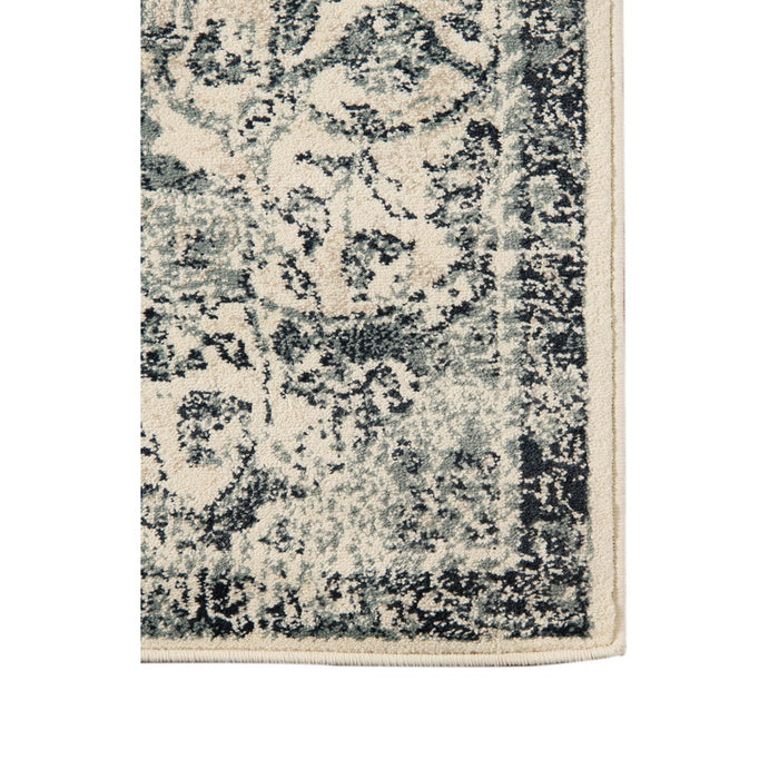 9.3' x 12' Medallion Power Loom Area Rug - Charcoal And Gray