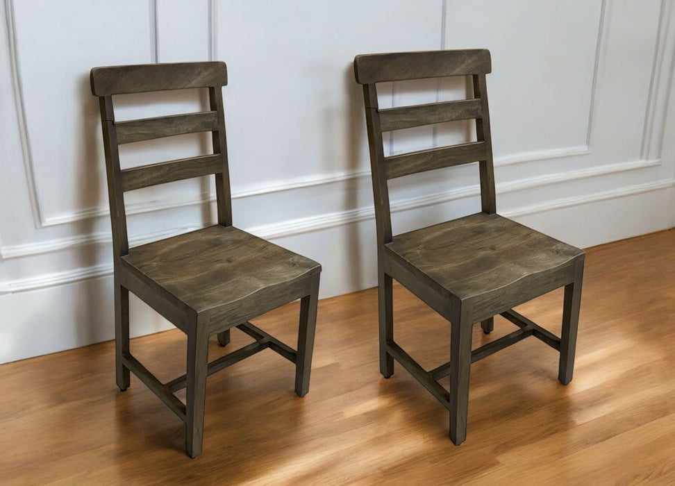 Wood Ladder Back Dining Side Chairs (Set of 2) - Dark Brown
