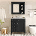 Giga bathroom vanity with medicine cabinet, modern storage cabinet featuring two soft-closing doors and four drawers, sleek design