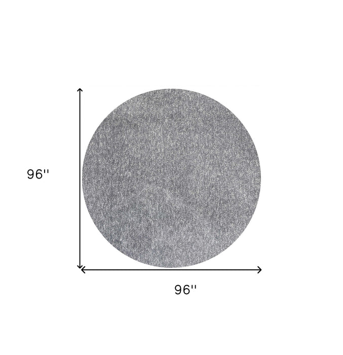 8' Round Hand Woven Area Rug - Gray