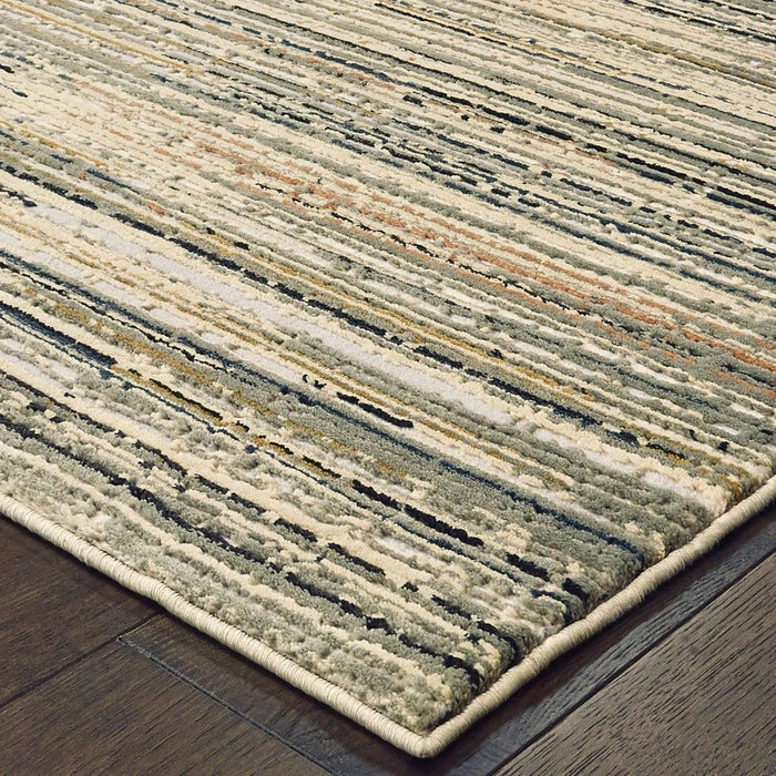 9' x 12' Abtract Lines Indoor Area Rug - Ivory Sage