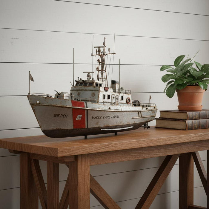 Hand Painted Model Boat (624445) - Gray