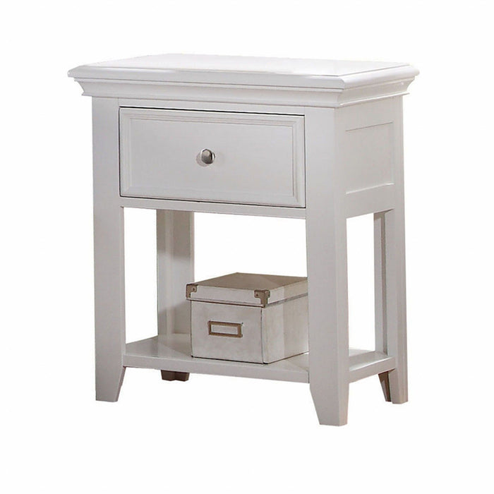 27" One Drawer Nightstand - White