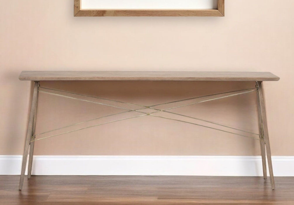 66" x 16" x 28.8" Solid Wood Console Table - Brown