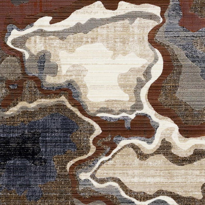 8' X 10' Abstract Area Rug (660188) - Beige / Blue / Black