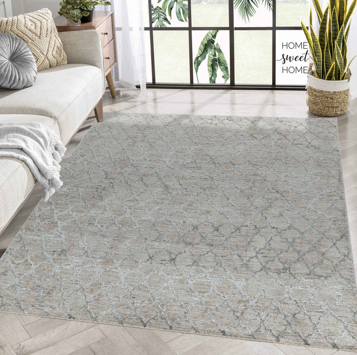 9' x 12' Moroccan Stain Resistant Area Rug - Beige