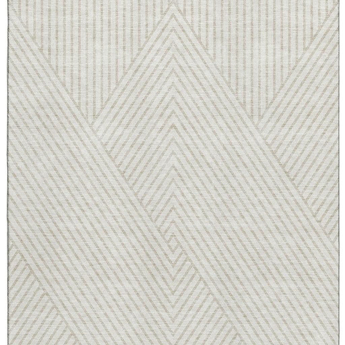 10' X 14' Geometric Washable Area Rug With UV Protection (674664) - Ivory / Beige