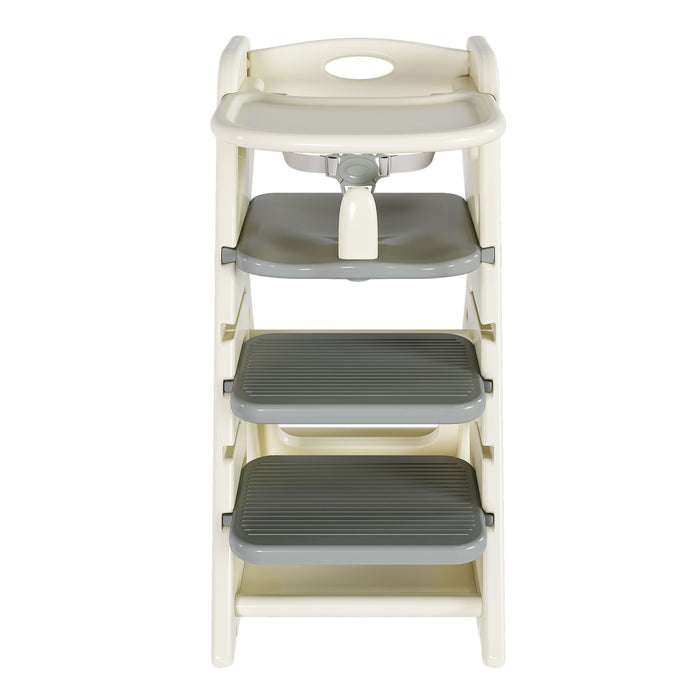 Giga multifunctional highchair for toddlers with adjustable height, 5-point safety belt, and comfortable seat for growing children.