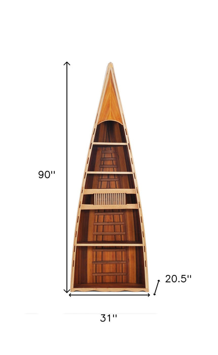 Six Tier Boat Bookcase - Brown