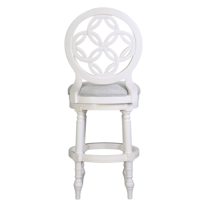 Fabric And Solid Wood Bar Height Swivel Bar Chair - Gray / White