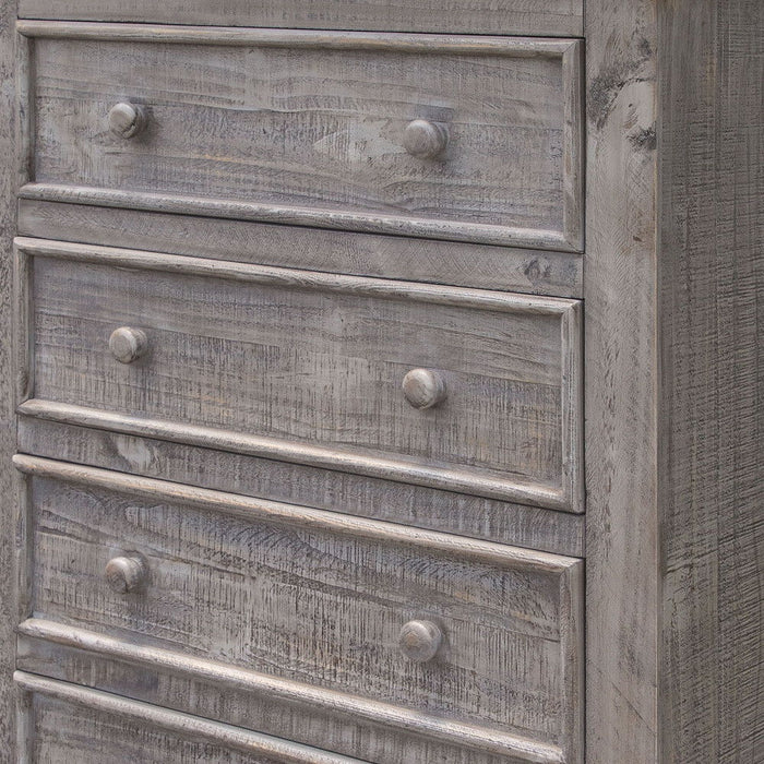 Solid Five Drawer Chest - Gray