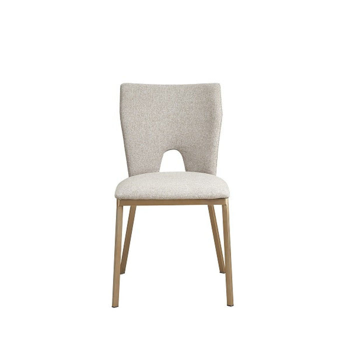 Fabric Open Back Dining Side Chairs (Set of 2) - Beige
