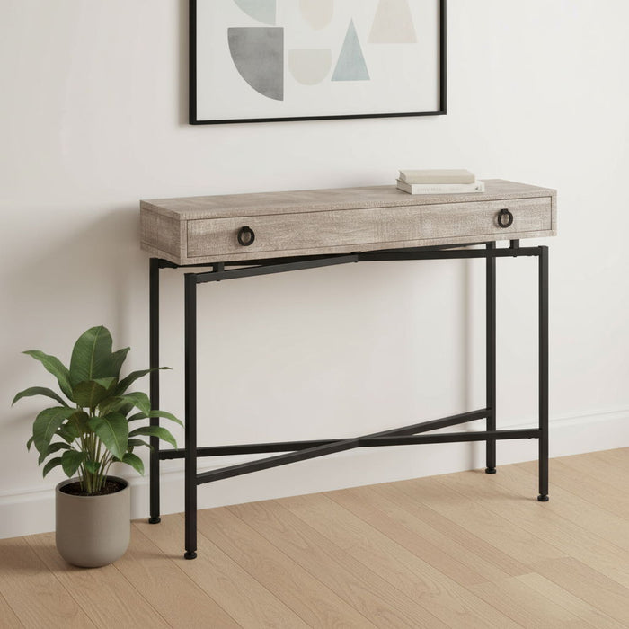 Cross Leg Console Table - Taupe And Black