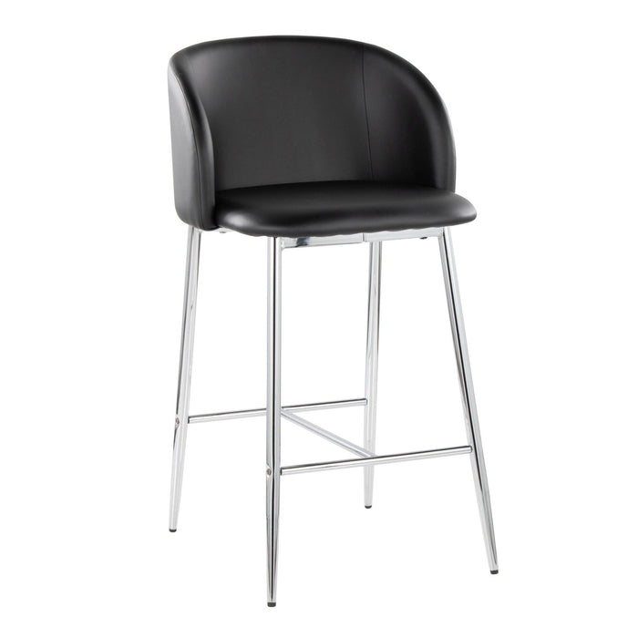 Fran - Fixed-Height Counter Stool (Set of 2) - Silver Metal Base