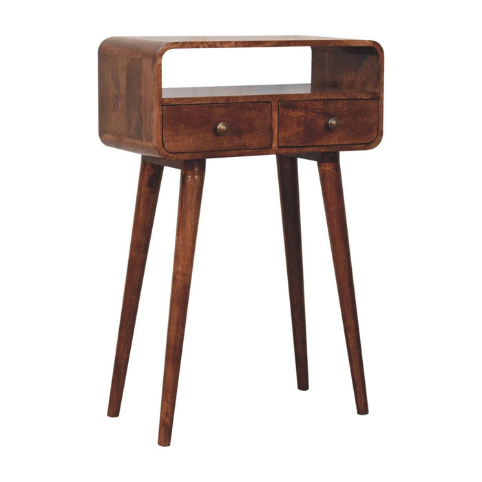 Solid Wood Console Table With Shelf With Drawer (723399) - Brown