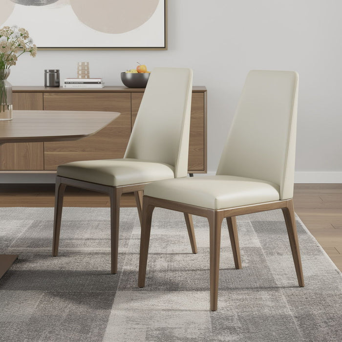 Dining Chairs (Set of 2) - Gray / Walnut
